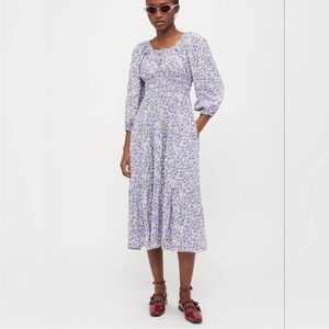Gap Floral Smocked Midi Dress
